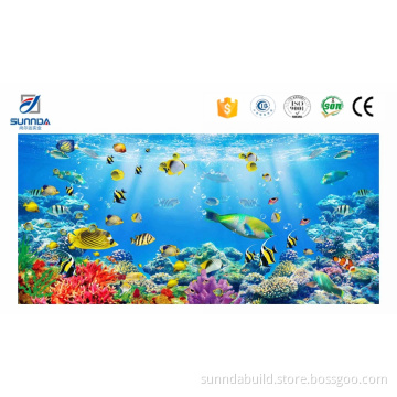 Blue beautiful seaworld 3d tiles,3d decortaion porcelain tiles,for bathroom and bedroom 3d floor tiles